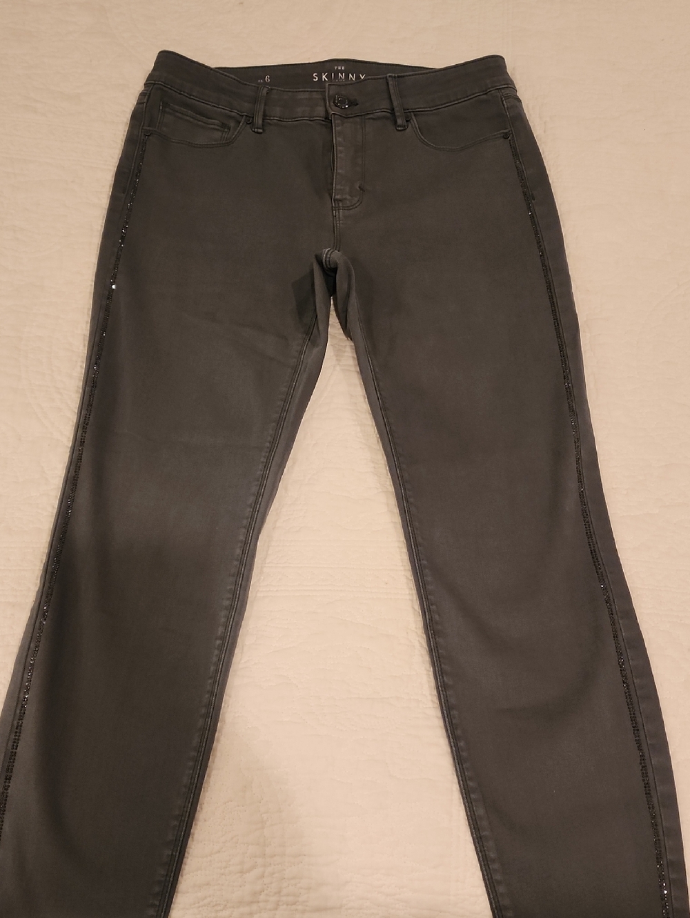 White House Black Market Green Skinny Crop Jeans